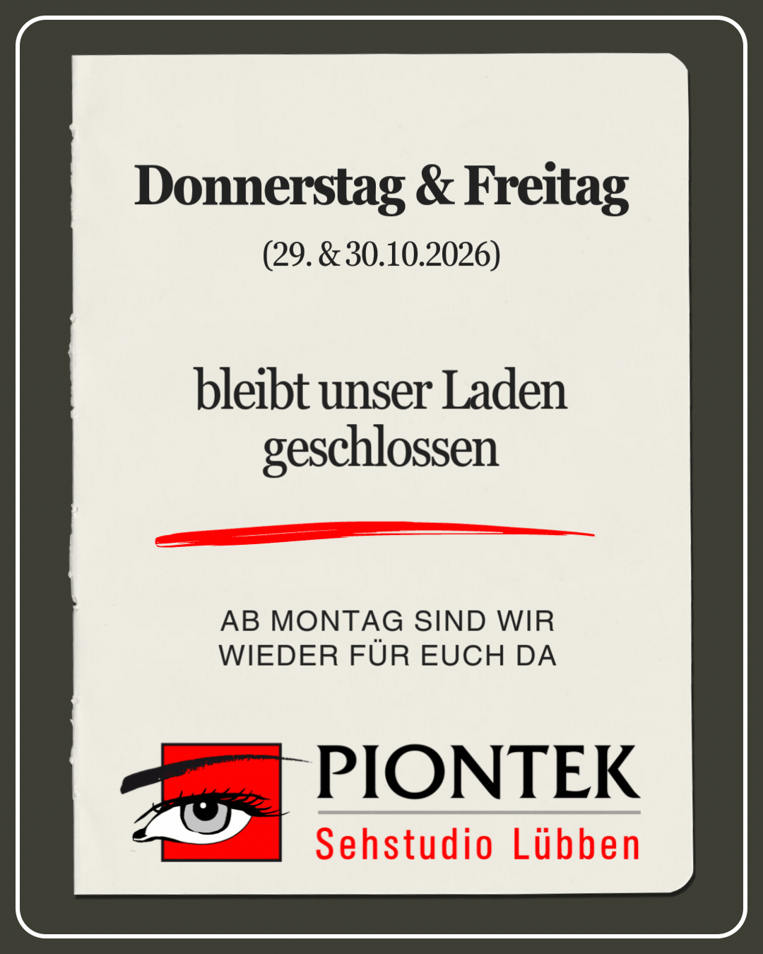 Wir machen eine kleine Pause