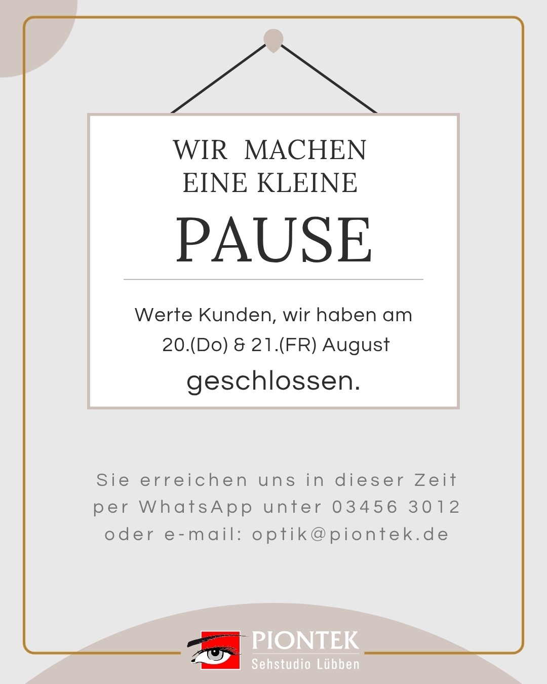 Wir machen eine kleine Pause